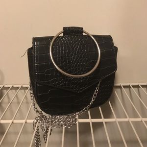 Black leather purse
